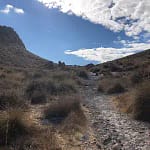 View of the El Hoyazo crater from the base of the footpath